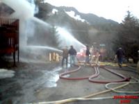 Seldovia Lodge on Fire 04/29/2007. John Bruno Photo