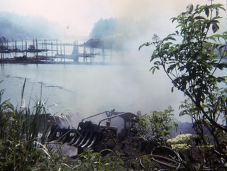 Seldovia Float Dock on fire